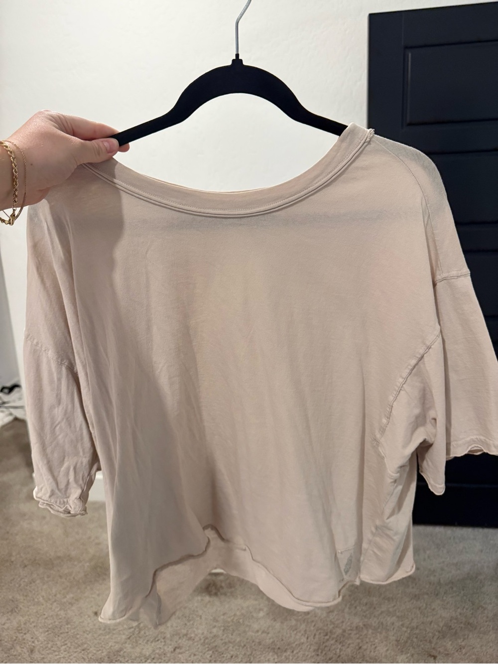 FP Movement by Free People Soft Ivory Short Sleeve Crewneck Top